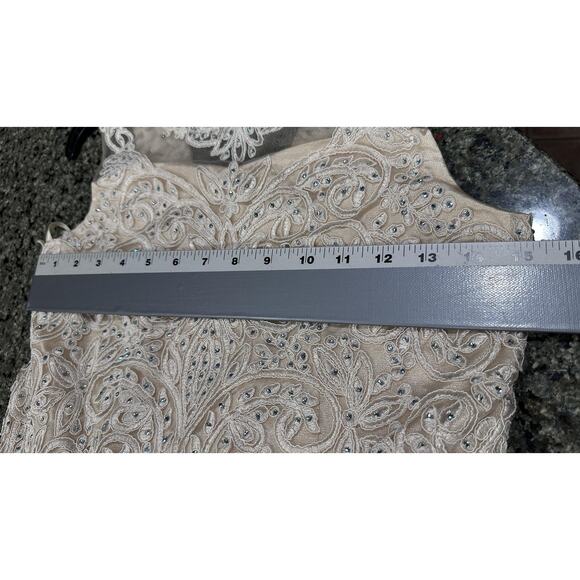 Angels Garment Dress Girls 16 Champagne Beaded Tulle Lace Corset Back - Picture 5 of 6